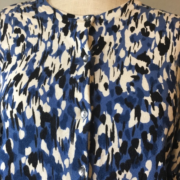 Charter Club Blue White Cardigan Sweater Wear All - Picture 4 of 7